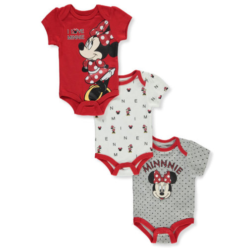 Disney Minnie Mouse Baby Girls' 3-Pack Bodysuits