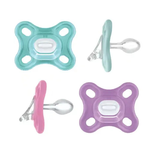 MAM Comfort Baby Pacifiers, Lightweight One-Piece Full Silicone Binky for Newborns 0-3 Months, BPA-Free Nipple, Easy to Clean Pacifier, Best for Breastfed Babies, 4 Count Binkies
