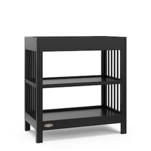 Teddi Black Changing Table with Water-Resistant Changing Pad