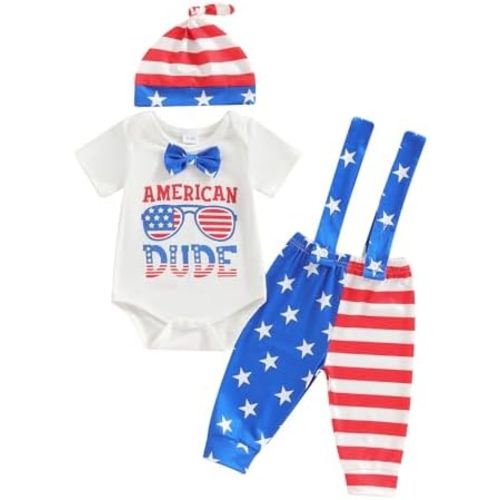 Newborn Baby Boy Clothes Short Sleeve Romper and Pants Hat Infant Boy Coming Home Outfit 3Pcs