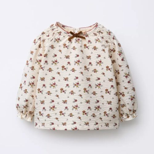 FLORAL EMBOSSED T-SHIRT - Ecru | ZARA United States
