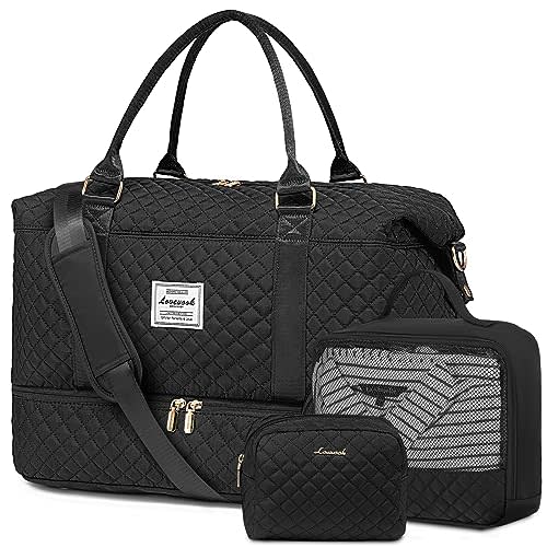 LOVEVOOK Travel Duffle Bag,Weekender Bags for Women with Shoe Compartment，Carry on Overnight Bag with Toiletry Bag,Gym Duffel Bag with Wet Pocket, Hospital Bags for Labor and Delivery