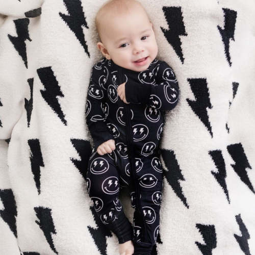 Bamboo Zip Romper | Electric Smiley