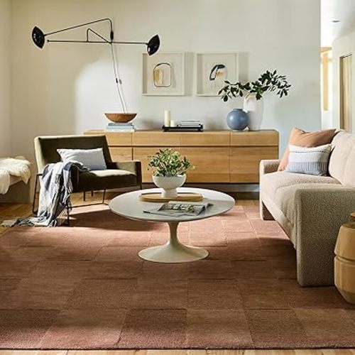 Rugs USA Elliot Wool Area Rug, 5x8, Rust