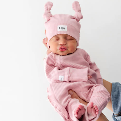 Double Knot Beanie - Dusty Pink