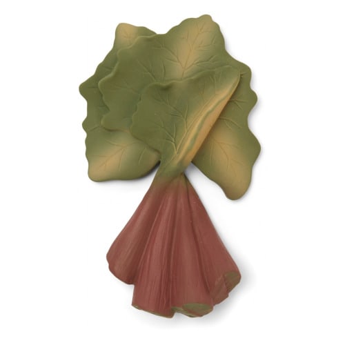 Rhubarb Natural Rubber Teething Ring Green