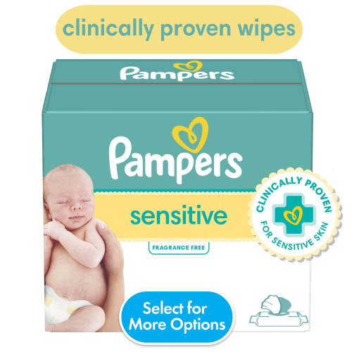 Pampers Sensitive Baby Wipes Unscented, 1 Pack, 56 Total Count (Select for More Options)