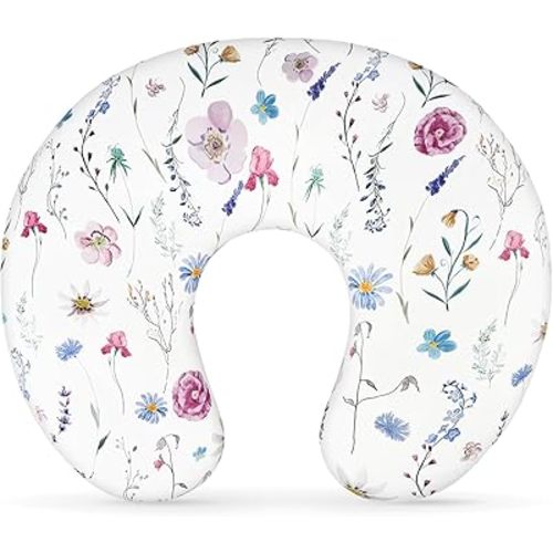 Pea Pod Nursing Pillow Cover Breastfeeding Pillow Slipcover for Moms Soft Breathable Organic Knit Fabric Newborn Infant Feeding Pillow Covers for Baby Girl Boy, Stylish Floral