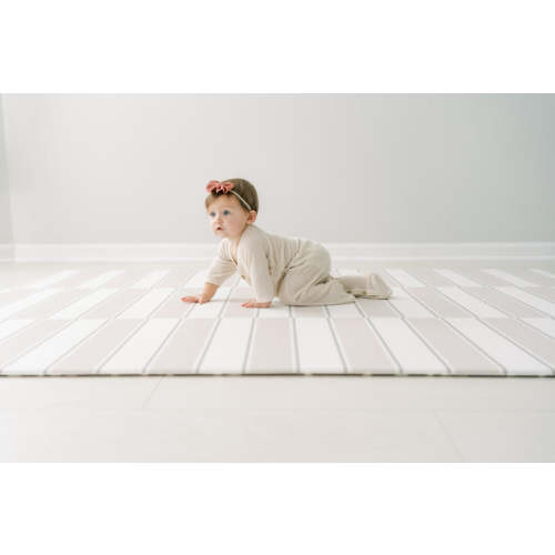 wander & roam Antelope + Stripe Play Mat - Greige