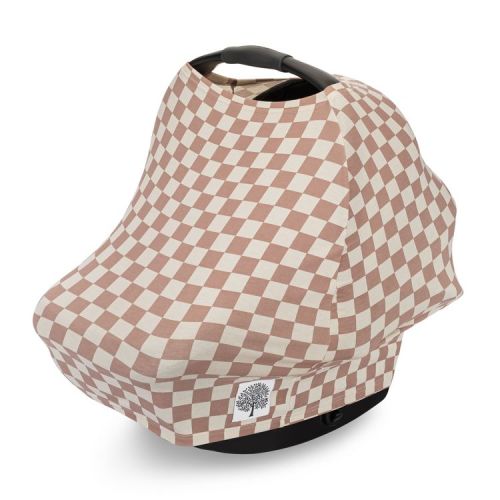 Parker Baby Co. 4 in 1 Car Seat Cover - Rosewood Checker