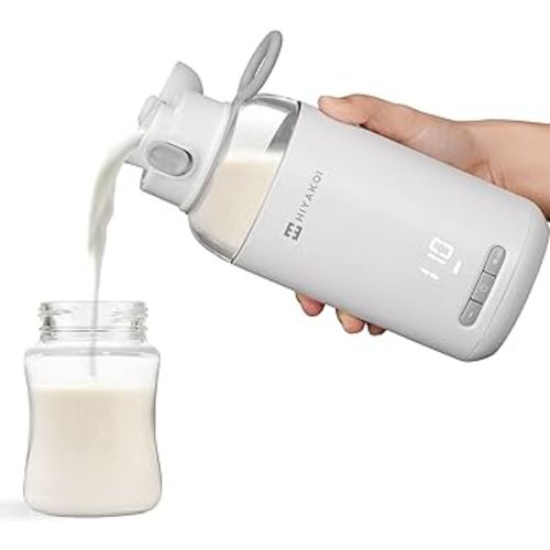 Portable Water and Milk Warmer, HIYAKOI Bottle Warmer On The Go Fast Heating for Baby Formula Breastmilk Cordless, Baby-Safe Tritan Material, 6 Hour Keep Warm, 9oz