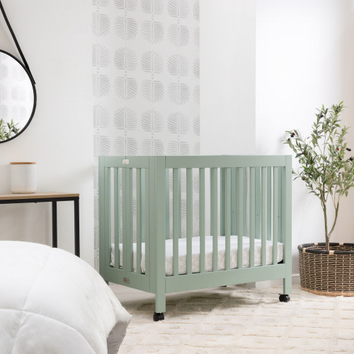 babyletto Origami Mini Crib - Light Sage