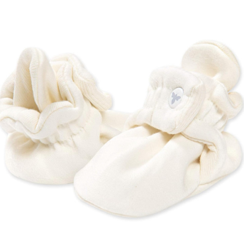 Organic Cotton Booties (Eggshell, 3-6 Months), Burt's Bees Baby Unisex