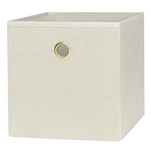 Mainstays Collapsible Fabric Cube Storage Bin, Beige Boucle