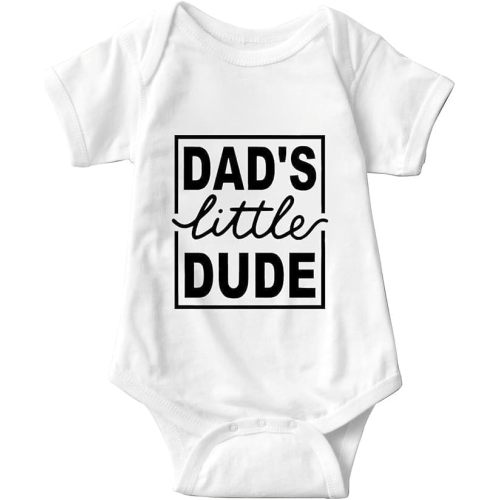 listery Dad Little Dude Bodysuit Daddy Newborn Daddys Girls Boy Baby Clothes Baby Daddy Unisex I Love Daddy Infant