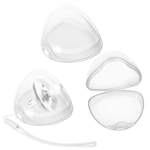 Pacifier Case,4 Pack BPA Free Pacifier Holder Case with Lanyard for Diaper Bag,Pacifier Container Box for Baby Binky Nipple Travel,Essential Pacifier Accessories,Easy to Clean,Transparent - 3 Pack