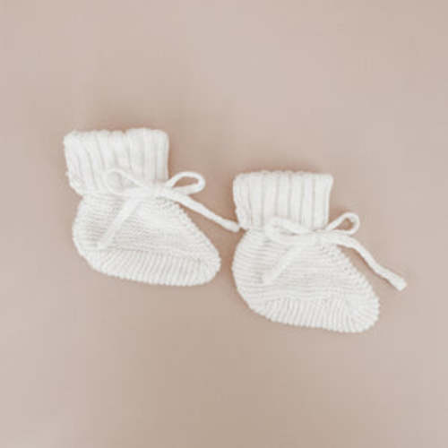 Mini Knit Booties - Newborn-6M (Milk)