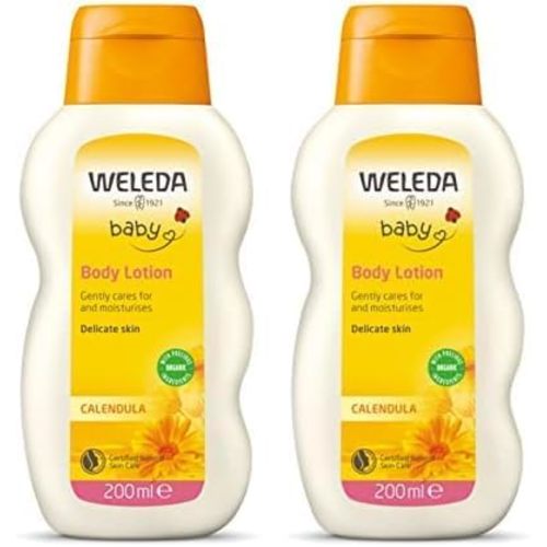 Weleda Baby Calendula Comforting Body Lotion, Plant Rich Moisturizer with Calendula, Chamomile, Sweet Almond and Sesame Oils, 6.8 Fl Oz (Pack of 2)