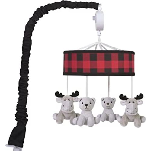 Trend Lab Buffalo Check Baby Crib Mobile with Music, Crib Mobile Arm Fits Standard Crib Rails