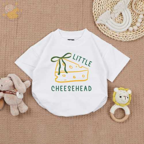 Little Cheesehead Baby Romper, Football Season Bodysuit, Wisconsin Bodysuit, Cutest Cheese Curd Toddler, Baby Shower Gift, Gameday Outfit