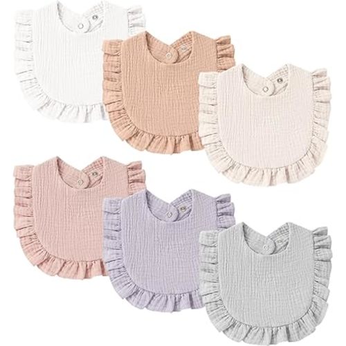 Baby Muslin Bibs Bandana Drool Bibs for Unisex Boys & Girls, Soft and Absorbent Cotton Teething Drooling Bib Set for Newborn Toddler