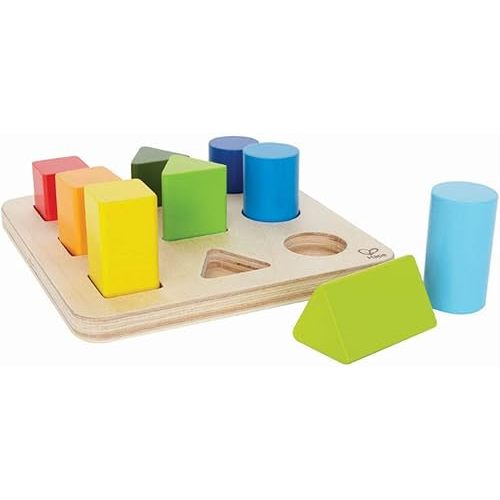 Hape Wooden Color and Shape Sorter Toy| Puzzle Board Montessori Preschool Educational Toy for Toddler 18M+
