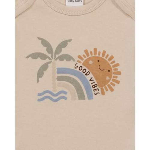 Cream Baby Short Sleeve Cotton Interlock Bodysuit | Best&Less™ Online