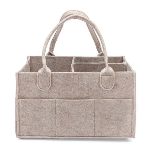 Baby Diaper Caddy in Oatmeal Color, Regular Size Nursery Storage and Car Organizer