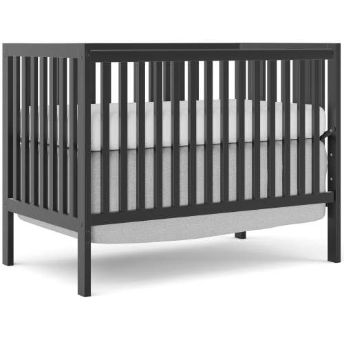 iRerts 5 In 1 Convertible Baby Crib, Wood Convertible Crib Toddler Bed with Wood Legs, Converts from Baby Crib to Toddler Bed, Fits Standard Full-Size Crib Mattress, Easy to Assemble, Black