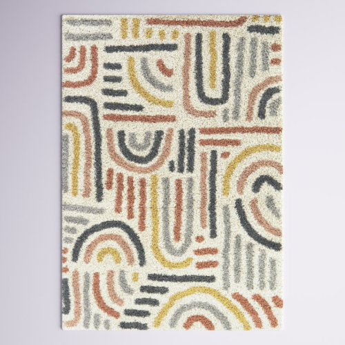 5x7 Mack & Milo™ Alejandra Contemporary Rainbow Colored Shag Area Rug & Reviews | AllModern