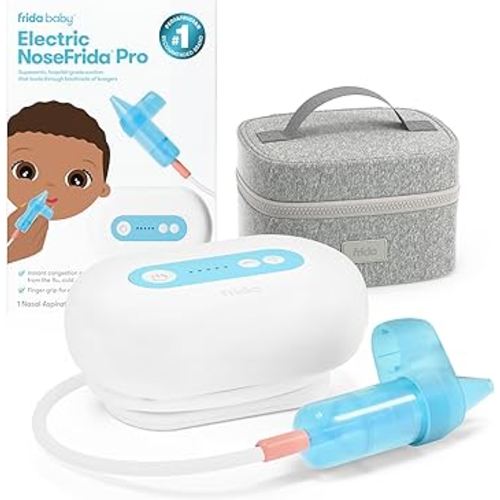 Frida Baby Electric NoseFrida Pro Nasal Aspirator for Baby, Hospital Grade Suction, Nose Sucker for Baby & Toddler, Nasal Aspirator for Congestion Relief, 5 Suction Levels, 2 Tips, Cordless with Case