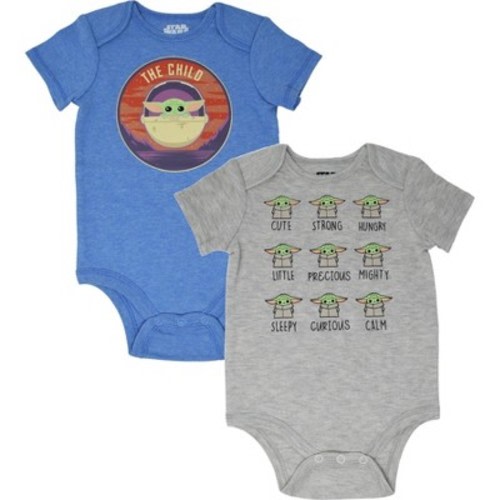 Star Wars Star Wars The Mandalorian The Child Baby 2 Pack Bodysuits Newborn to Infant, Size: 0-3 months