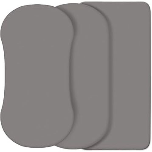 CaSaJa Grey 3 Pack Bassinet Sheet Set, Silky Soft Handfeel with Comfy Napping Surface for Baby Boy and Girl, Flexible Fits Various Kinds of Cradle and Bessinet Mattress Up to 15" x 30" and Breathable