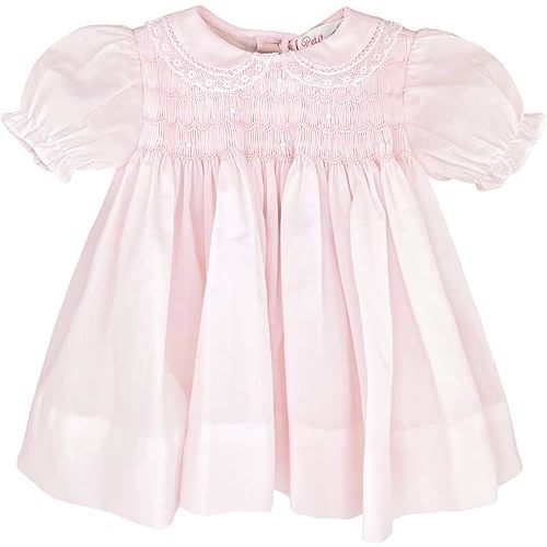 Baby Girls' Fully Smocked Dress with Lace Trim