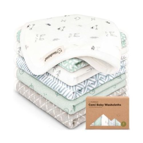 6-Pack Cami Baby Washcloths for Newborn, Cotton Face Wash Cloths for Babies, Soft & Absorbent Baby Bath Towels