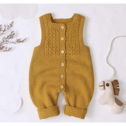 Button Knitted Sleeveless Jumpsuit – Teeny Mini Me