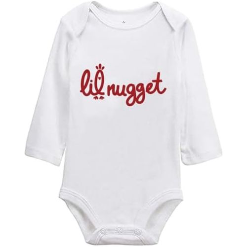 Little Nugget Bodysuit Baby Funny Lil Nugget Baby Bodysuit Chicken Bodysuits Boy Girls Clothes