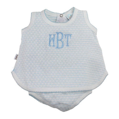 Paty Boys Diaper Set Blue Knitted Layette