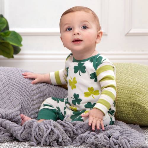 Shamrocks & Clovers Baby Romper 100% Cotton - Newborn Girl Boy Irish - Celtic - St. Patrick's Day - Tesa Babe