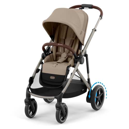 eGazelle S Electronic Assist Stroller - Taupe Frame with Almond Beige – CLÉMENT