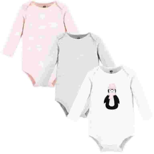 Hudson Baby Cotton Long-Sleeve Bodysuits, 3-Pack, Newborn- 24 Months