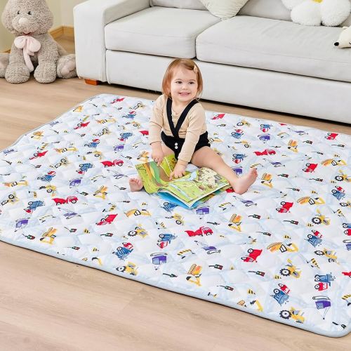 Baby Play Mat 71" X 59", Extra Thicker & Large Baby Mat for Floor, Soft Non-Slip Cushioned Play Mats for Babies, Toddlers, Foldable and Washable Baby Play Mat