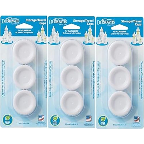 Dr. Brown's Natural Flow Standard Storage Travel Caps Replacement, 9 Count (Pack of 1)