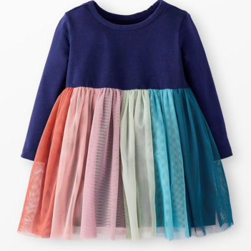 Baby Long Sleeve Tulle Rainbow Dress | Hanna Andersson