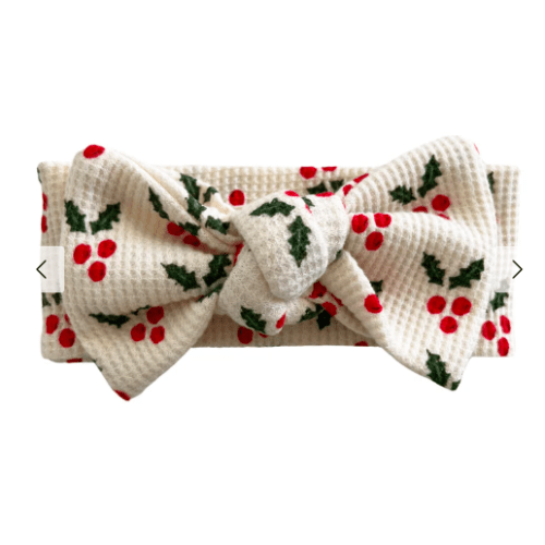Organic Waffle Knot Bow, Holly