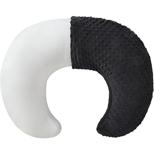 Nursing Pillow and Positioner with Cover, Improved Large Version Feeding Pillow for Breastfeeding and Bottle Feeding, Propping Baby, Tummy Time, Baby Sitting, Awake-Time Support (Black)