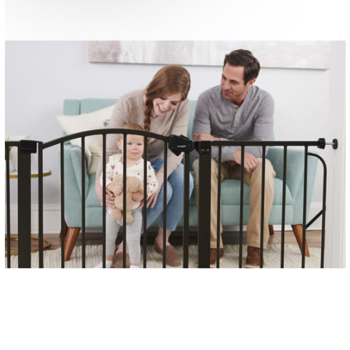Regalo 58-Inch Easy Step Extra Tall Arched Décor Walk Thru Baby Gate, Award Winning Brand, Includes 4-Inch Extension Kit, 4 Pack Pressure Mount Kit and 4 Pack Wall Mount Kit, Bronze