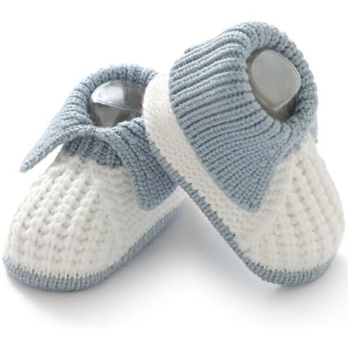 Baby Booties Newborn Hand Knit Sock Shoes Soft Cozy First Walkers for Infant Boys Girls