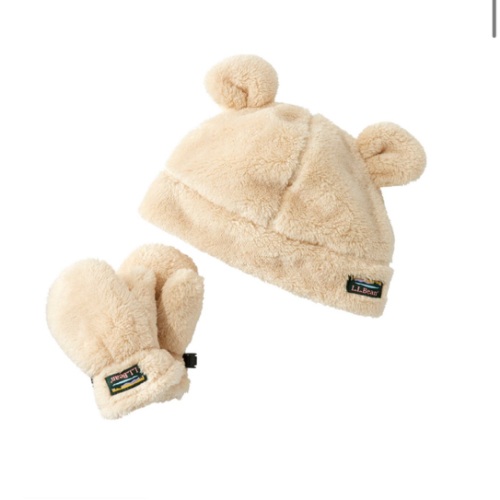 Toddlers' Hi-Pile Hat and Mitten Set