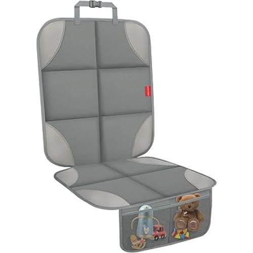 Car Seat Protector for Child Car Seat, Waterproof Durable 600D Fabric Car Seat Cover with Padding, Non-Slip Backing Mesh Pockets for Baby and Pet